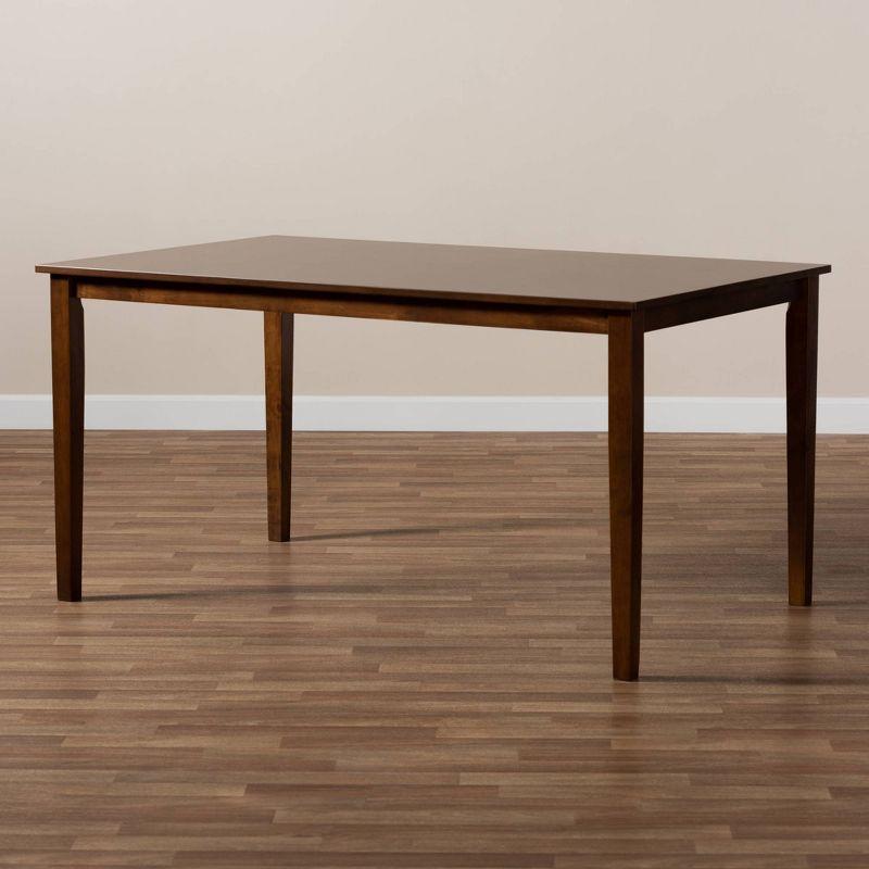 Eveline Rectangular Wood Dining Table Walnut Brown - Baxton Studio