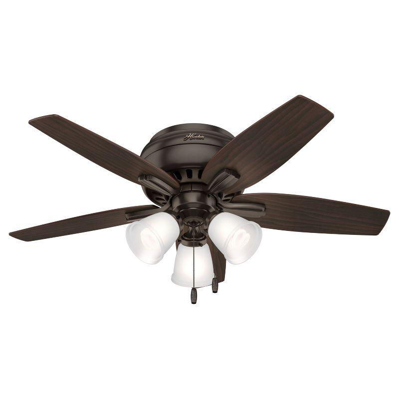 Newsome 42" 5 - Blade Flush Mount Ceiling Fan with Lights and Pull Chains