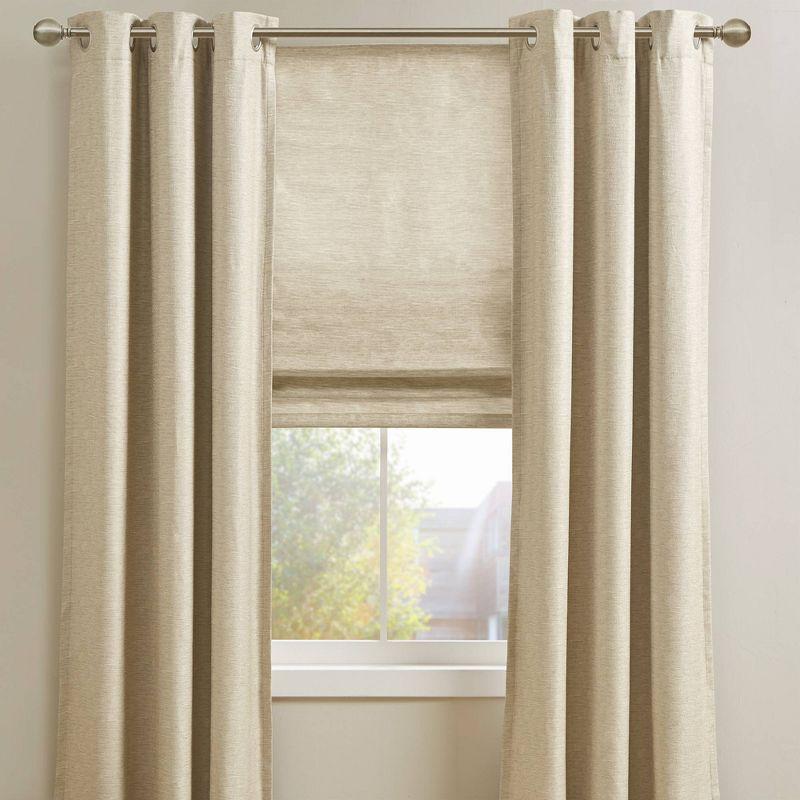 Taupe Faux Silk Room Darkening Cordless Roman Shade