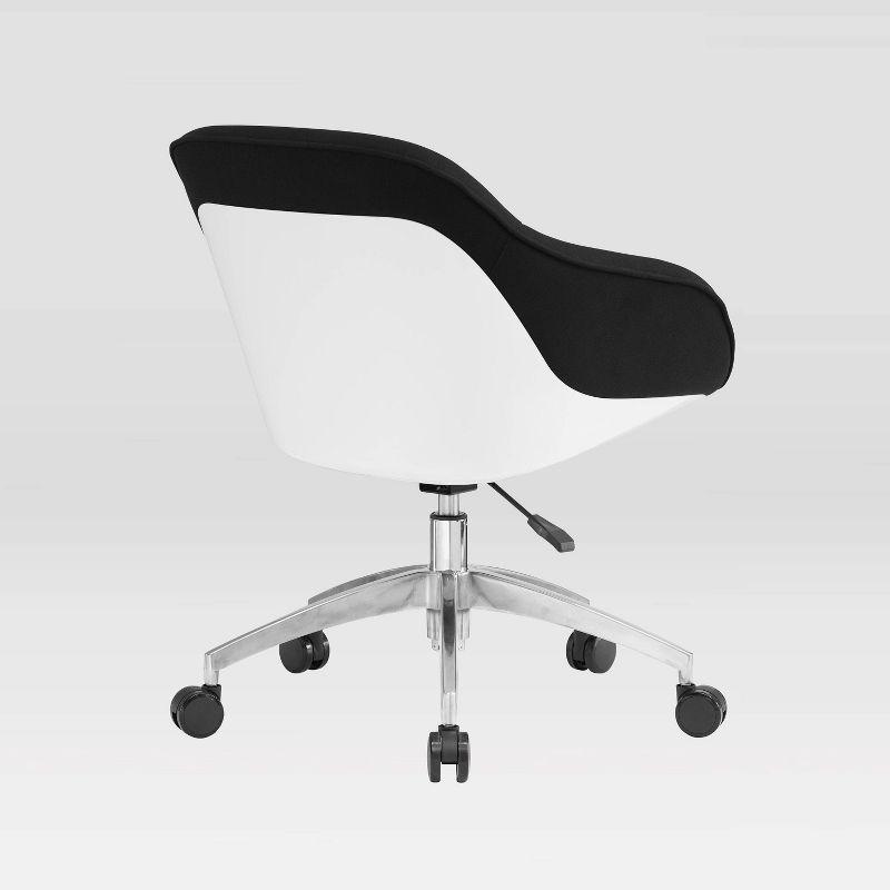 Modern Swivel Task Chair with Padded Seat and Adjustable Height - Black