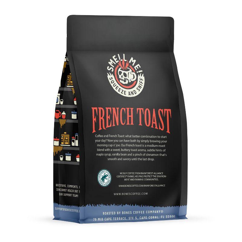 Bones Coffee Company French Toast Ground Coffee Beans Sweet & Buttery Flavor 12 oz Medium Roast (Ground)
