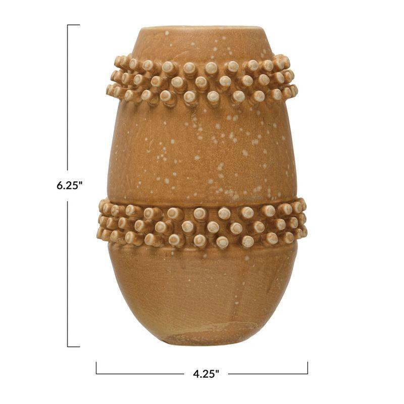 Storied Home Stoneware Vase with Raised Dots, Terracotta Reactive Glaze