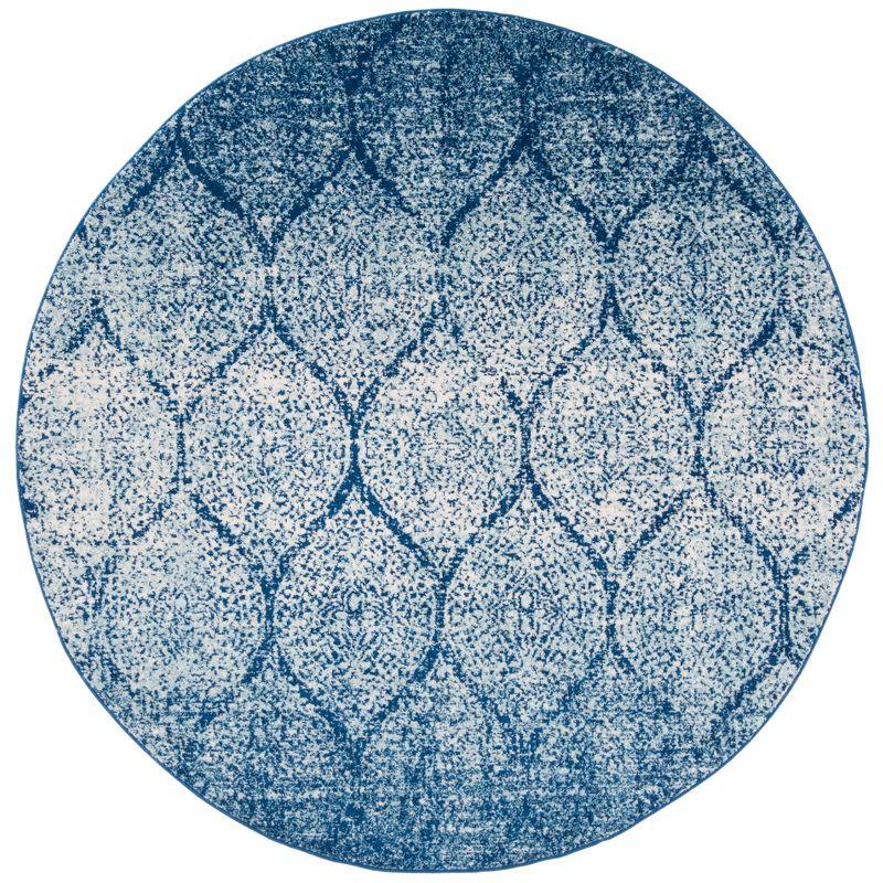 Madison MAD604 Power Loomed Indoor Area Rug - Navy/Blue - 6'7" Round - Safavieh