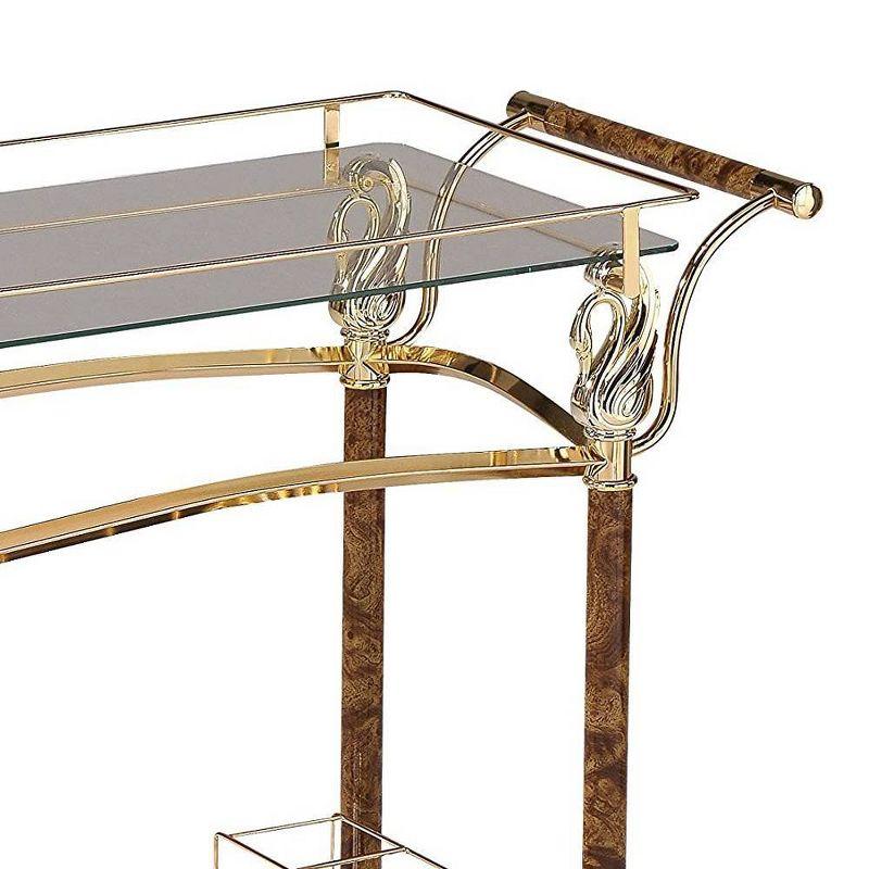 29" Helmut Kitchen Carts And Islands Gold Plated and Clear Glass - Tempered - Acme Furniture