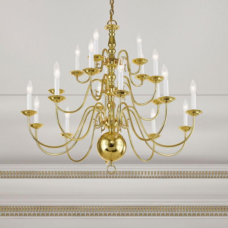 Livex Lighting Williamsburgh 20 - Light Chandelier in  Polished Brass