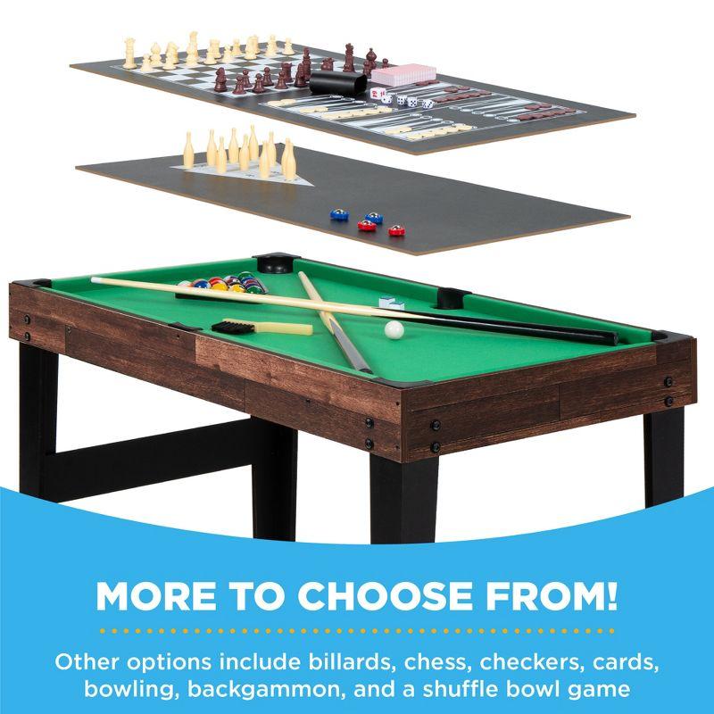 Best Choice Products 2x4ft 10-in-1 Combo Game Table Set w/ Hockey, Foosball, Pool, Shuffleboard, Ping Pong - Walnut