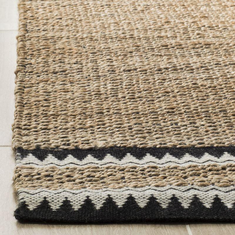 Natural Fiber NF874 Hand Woven Indoor Area Rug - Natural/Black - 7'x7' - Safavieh