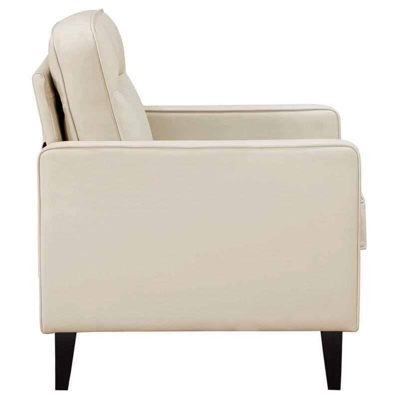 Coaster Jonah Upholstered Track Arm Accent Club Chair Ivory