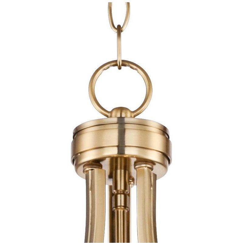 Possini Euro Design Deco Warm Brass Pendant Chandelier 21 1/2" Wide Modern White Marbled Bowl Glass 3-Light Fixture for Dining Room Kitchen Island
