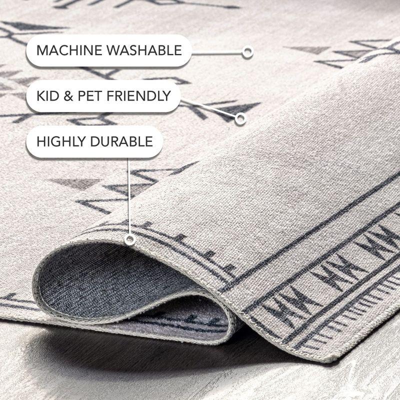 Nuloom Evalyn Diamond 2x6 Machine Washable Runner Indoor Area Rug for Living Room Bedroom Dining Room Entryway Hallway Kitchen, Cream/Ivory