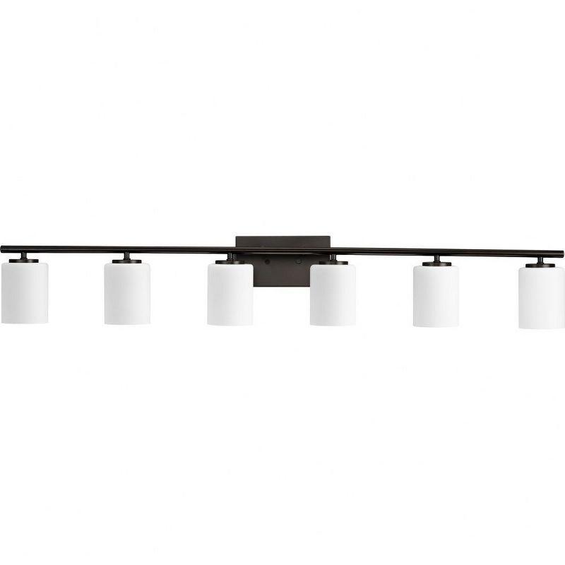 Progress Lighting Replay 6-Light Bath Vanity Bracket, Antique Bronze, Etched Glass Shades