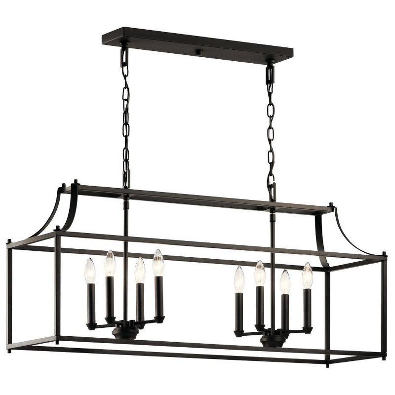 Morrigan 40" 8 Light Linear Chandelier Brushed Nickel