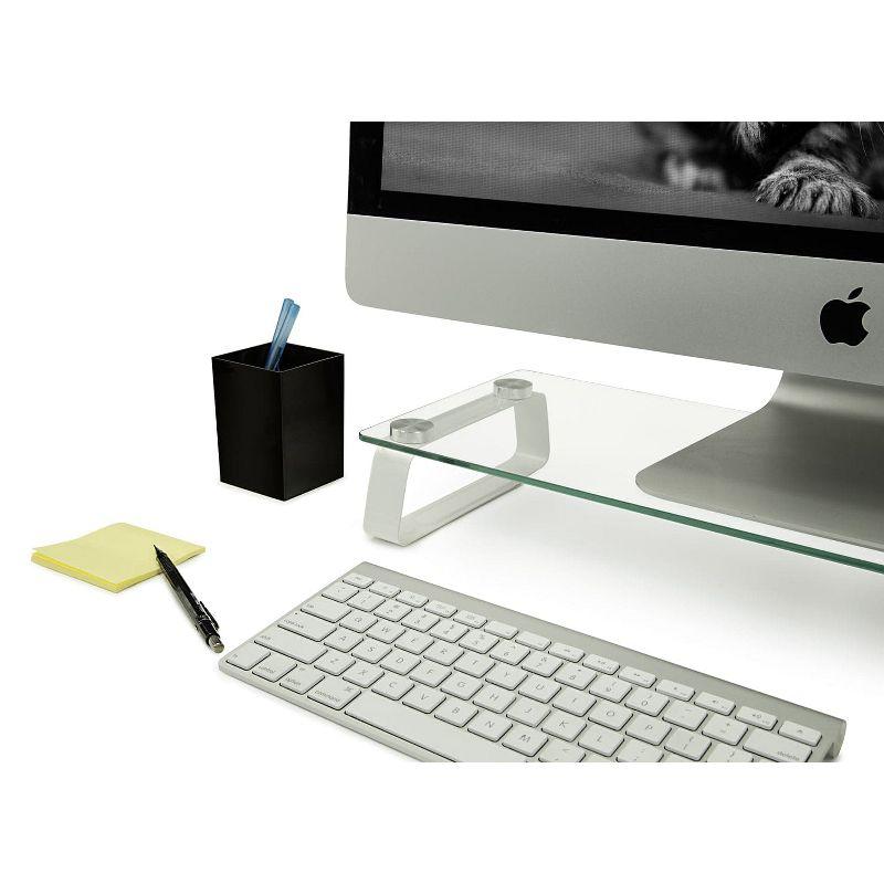 Mount-it Mount-It! Glass Desktop Monitor Stand Riser, 22 Inches Wide Clear Tempered Glass Hold Up to 44 Lbs.
