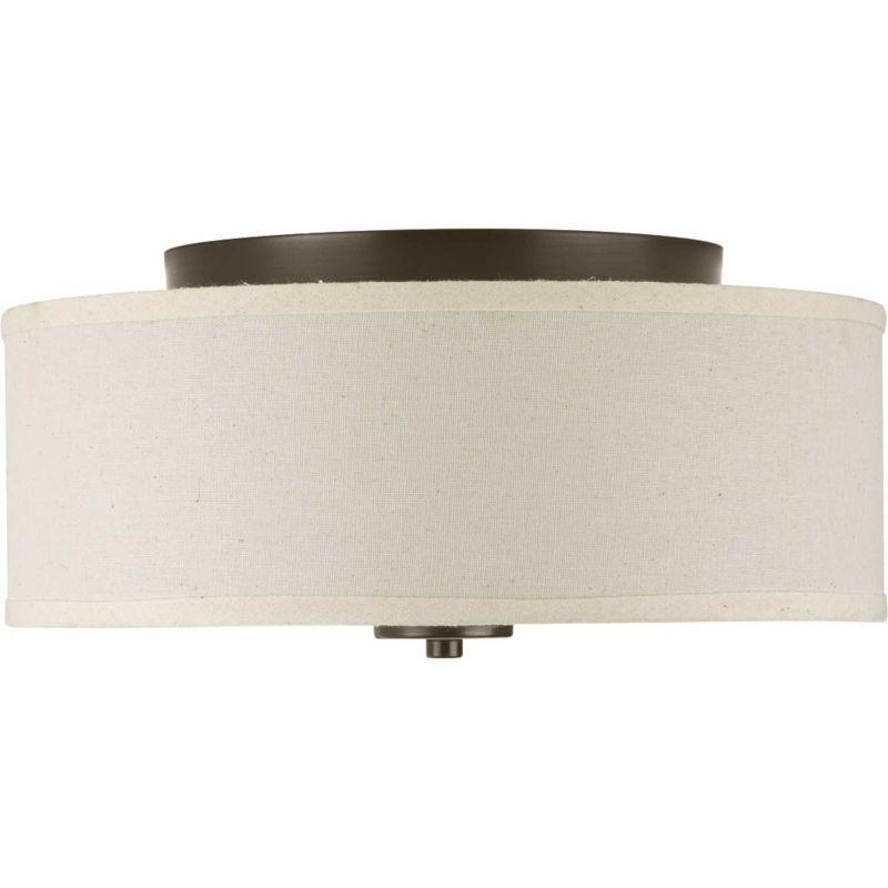 Progress Lighting, Inspire Collection, 2-Light Flush Mount, Antique Bronze, Etched Glass Diffuser