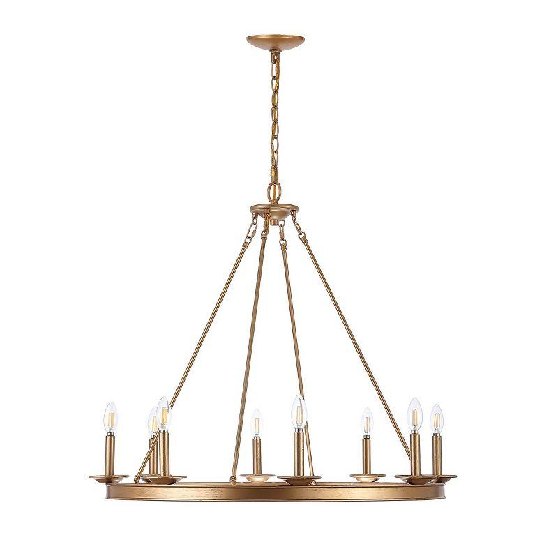 Contemporary Gold Painted Minimalist Metal Circle Chandelier