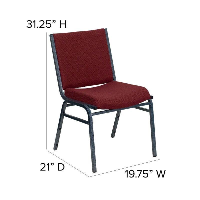 Flash Furniture HERCULES Series Heavy Duty Burgundy Patterned Fabric Stack Chair