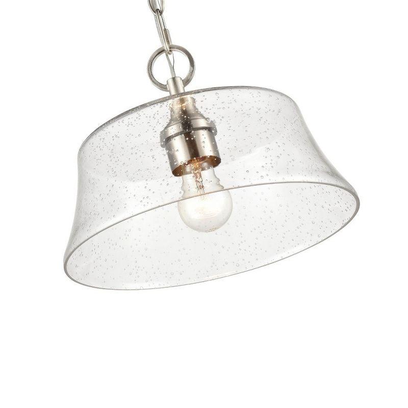 Caily Matte Black 11.5" Glass Pendant Light