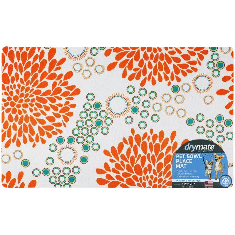 Drymate Pet Bowl Placemat, Feeding Mat For Dog & Cat - Thin, Absorbent, Waterproof, Machine Washable
