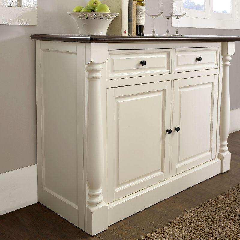 Crosley Shelby Buffet White: Traditional Style Sideboard, Wood Veneer, Adjustable Shelves, Anti-Tip Hardware