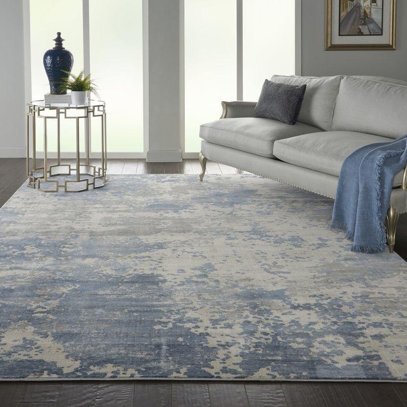 Nourison Rustic Textures Modern Brushstrokes Indoor Area Rug Grey/Blue 9'3" x 12'9"