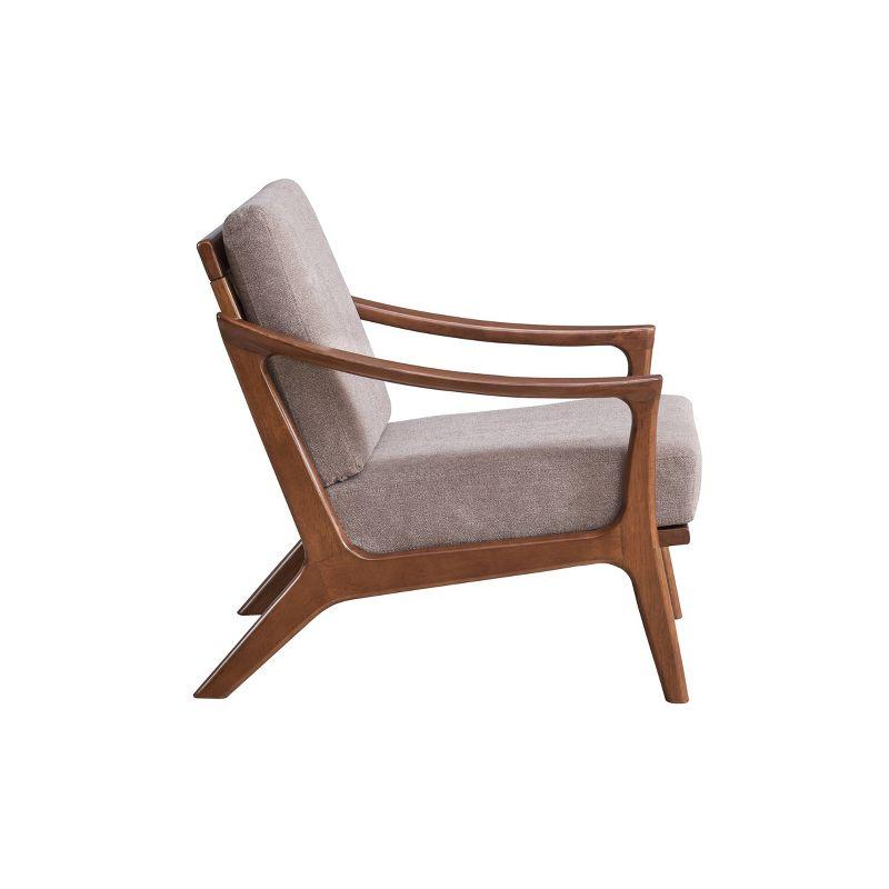 31" Lide Accent Chair Light Brown Fabric/Brown Finish - Acme Furniture: Cotton Upholstery, Wood Frame, No Assembly Required