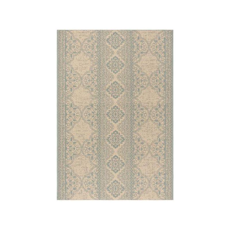 Linden LND174 Power Loomed Area Rug - Aqua/Cream - 8'x10' - Safavieh