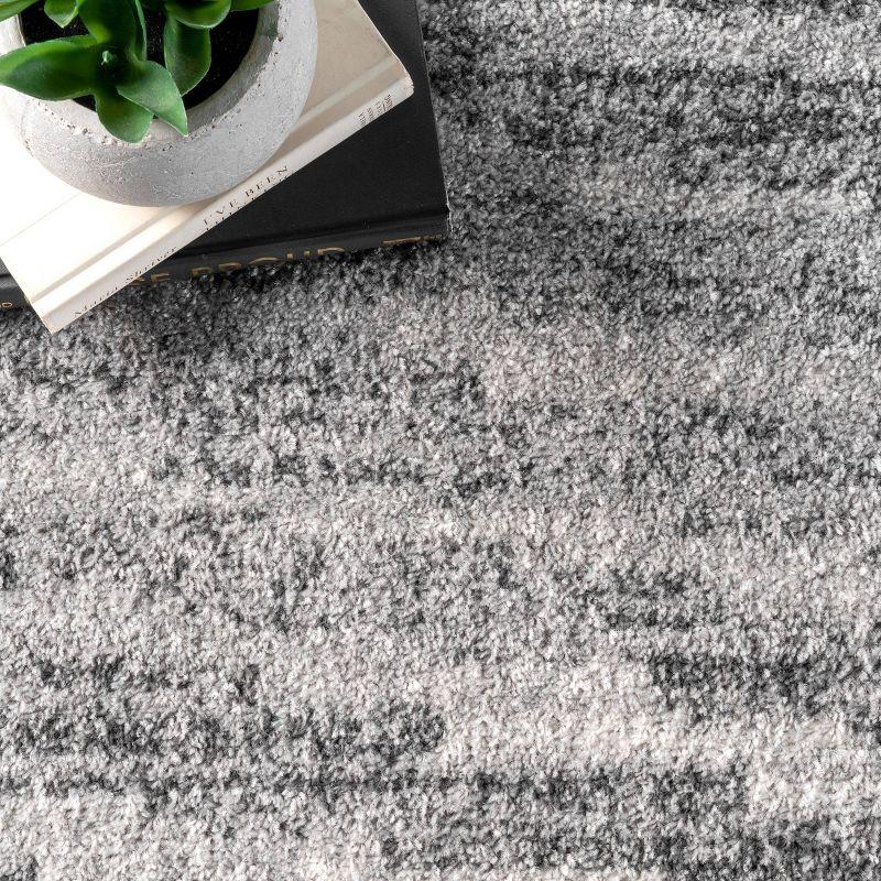 5'x8' Sherill Ripple Modern Abstract Living Room or Bedroom Area Rug Gray - nuLOOM: Stain-Resistant, Low Pile, Indoor Use