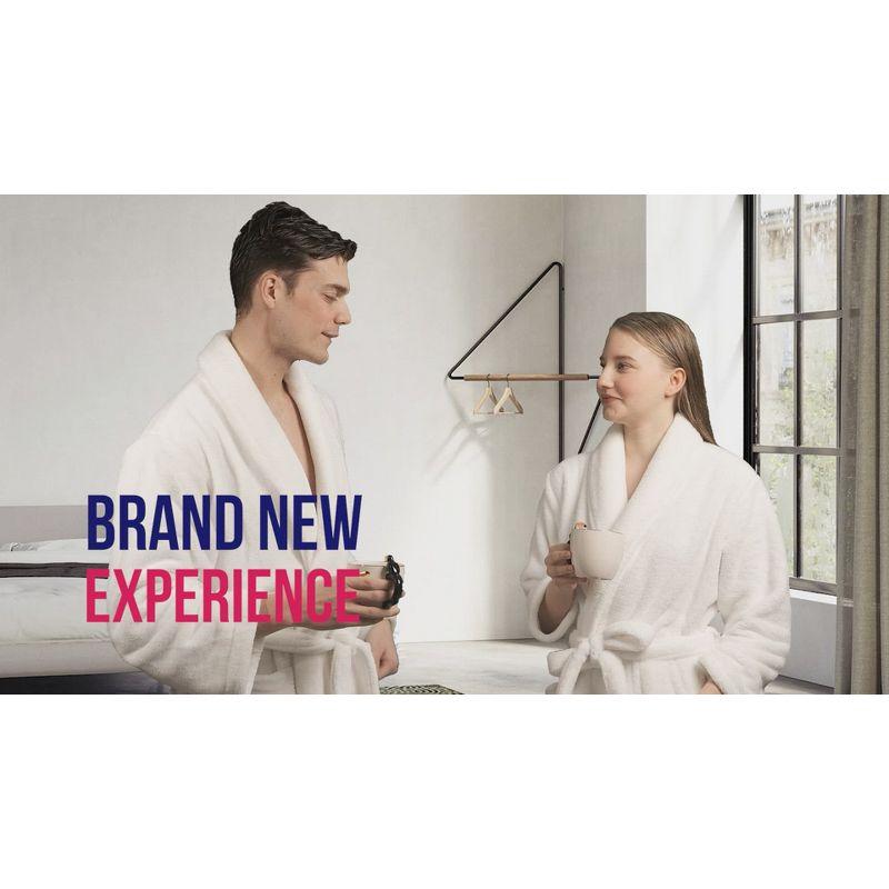 American Soft Linen Warm Fleece Bathrobe, Mens and Womens Robes, 1 Piece Shawl Collar  Adult Matching Couple Robes for your Bathroom, Xlarge, Black