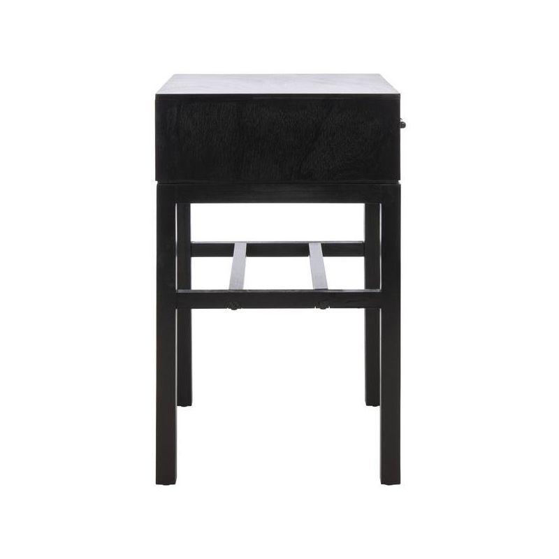 Ajana Black and Greige Wood Metal Accent Table with Storage