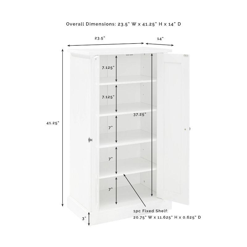 White Coastal Adjustable Shelving Accent Cabinet