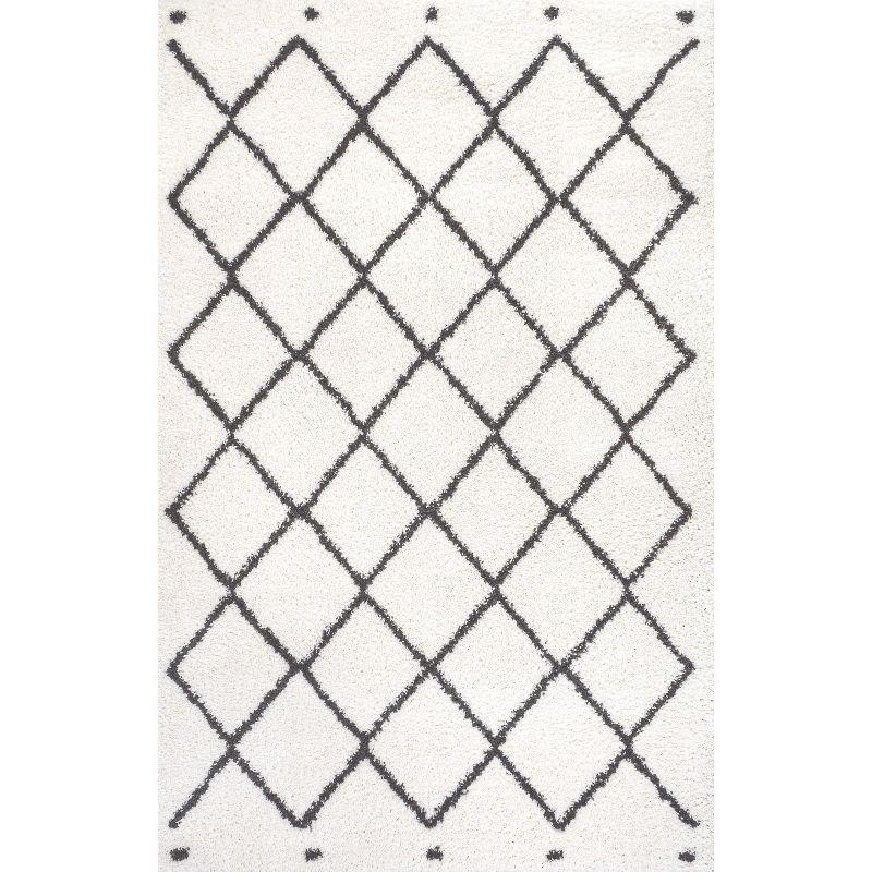 Ivory Diamond Essence 8' x 10' Synthetic Shag Rug