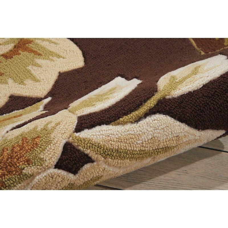 Handmade Tufted Brown Synthetic 4' x 6' Easy-Care Rug