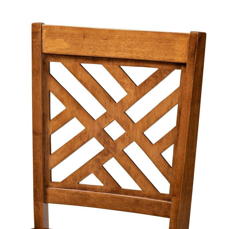 2pc Caron Wood Dining Chair Set Brown - Baxton Studio