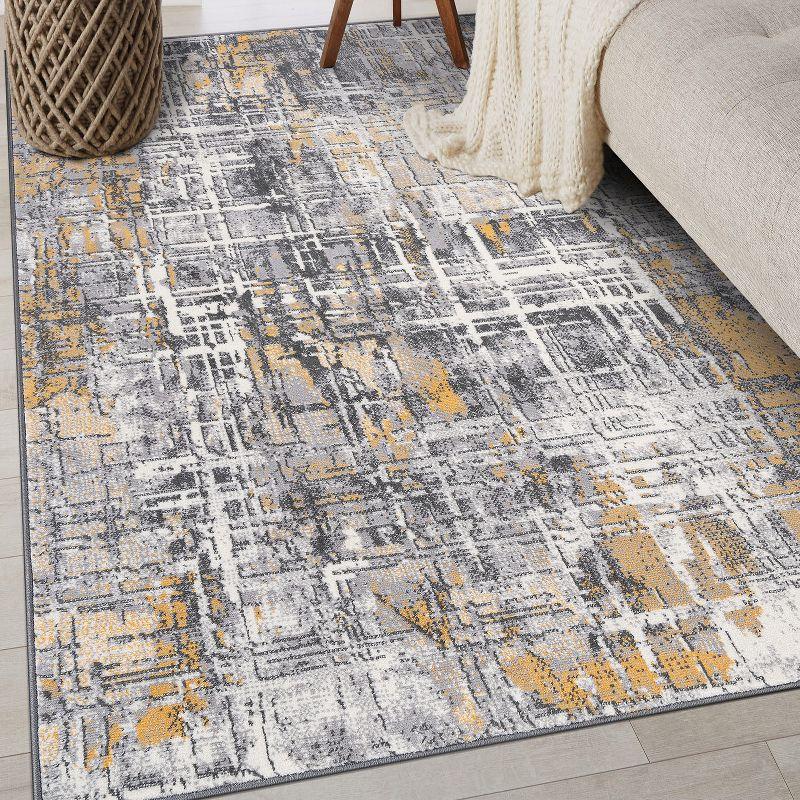 World Rug Gallery Distressed Abstract Stain Resistant Soft Area Rug