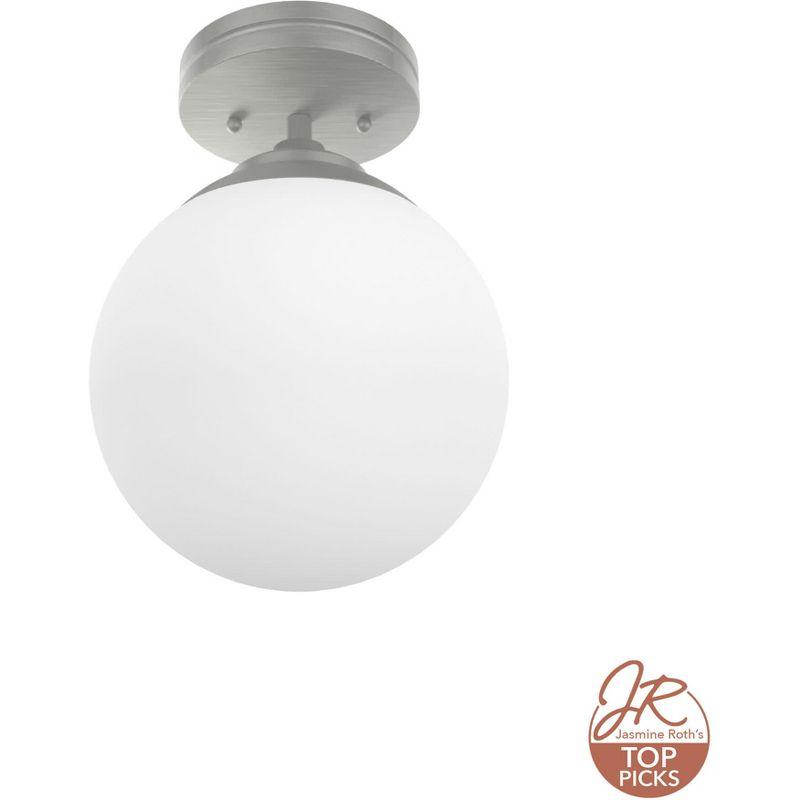 Hepburn Modern Brushed Nickel Globe LED Flush Mount Light