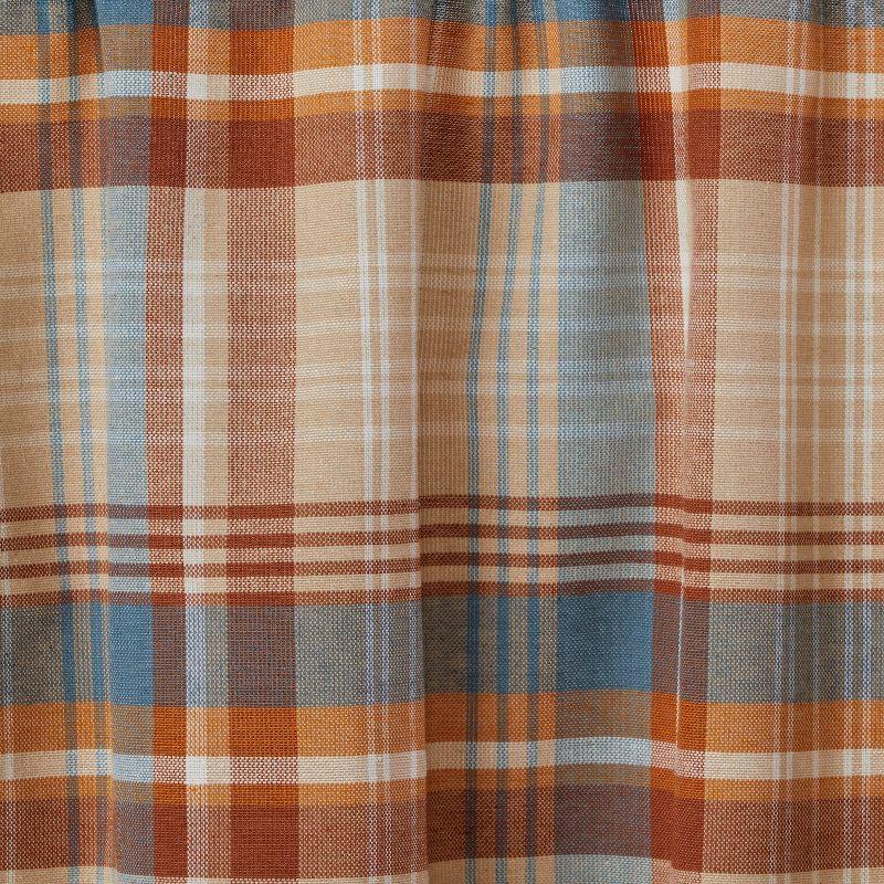 Plaid Tailored 58'' W Window Valance in