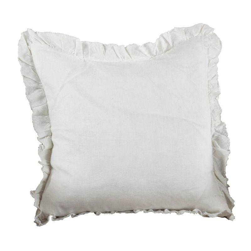 Leona Ruffled Linen Reversible Throw Pillow