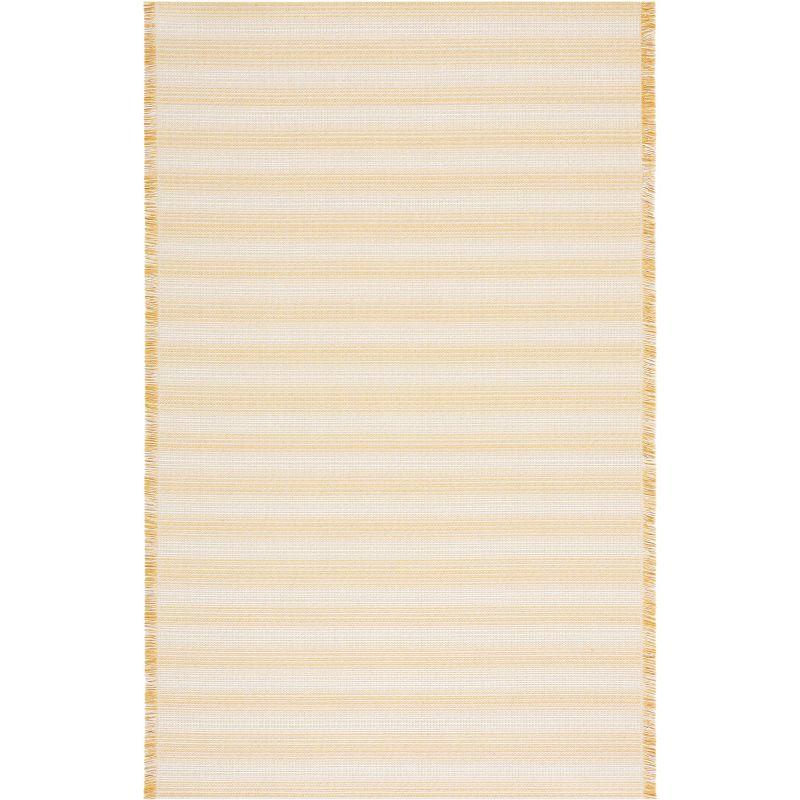 Ivory Gold Nomadic Stripe 8' x 10' Synthetic Area Rug