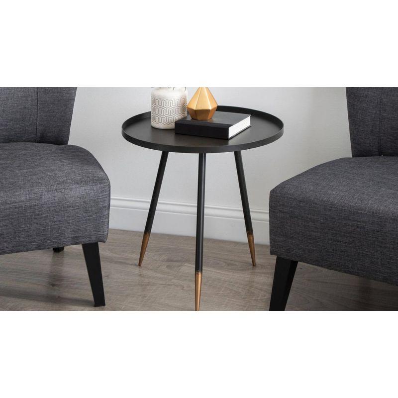 Kate and Laurel Duvall Round Metal Side Table, 20x20x20.5, Black