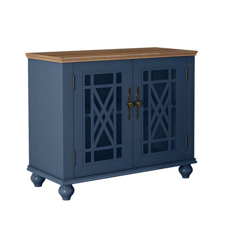 Navy and Wood Vintage Style Sideboard Buffet Cabinet