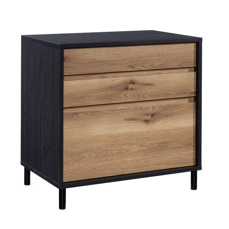 Washed Walnut 2-Drawer Lateral File Cabinet with Metal Hardware