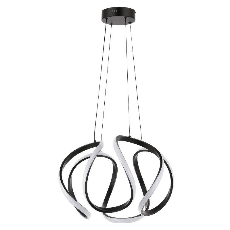 JONATHAN Y 18.5" Euphoria Contemporary Aluminum/Iron Scribble Integrated LED Pendant Light Black : Modern Kitchen Decor, ETL Listed, Dimmable