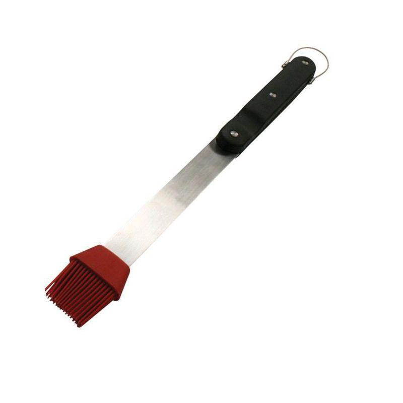 21" Black and Red Silicone Steel Grill Basting Brush