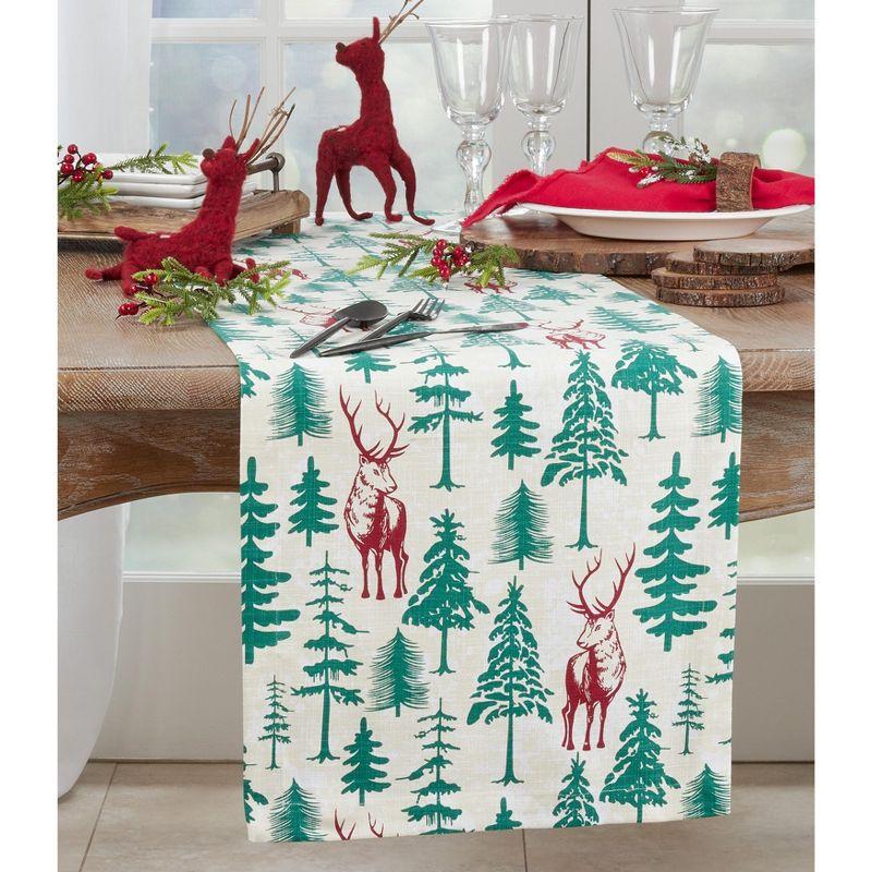 Saro Lifestyle Deer and Trees Design Table Runner