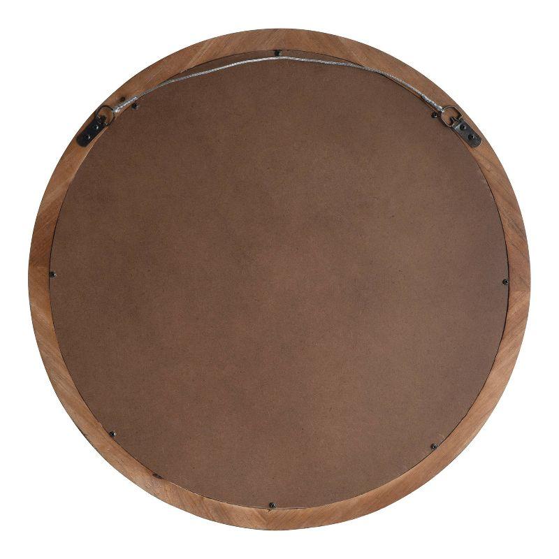 30" Hartman Round Wall Mirror Brown - Kate & Laurel All Things Decor