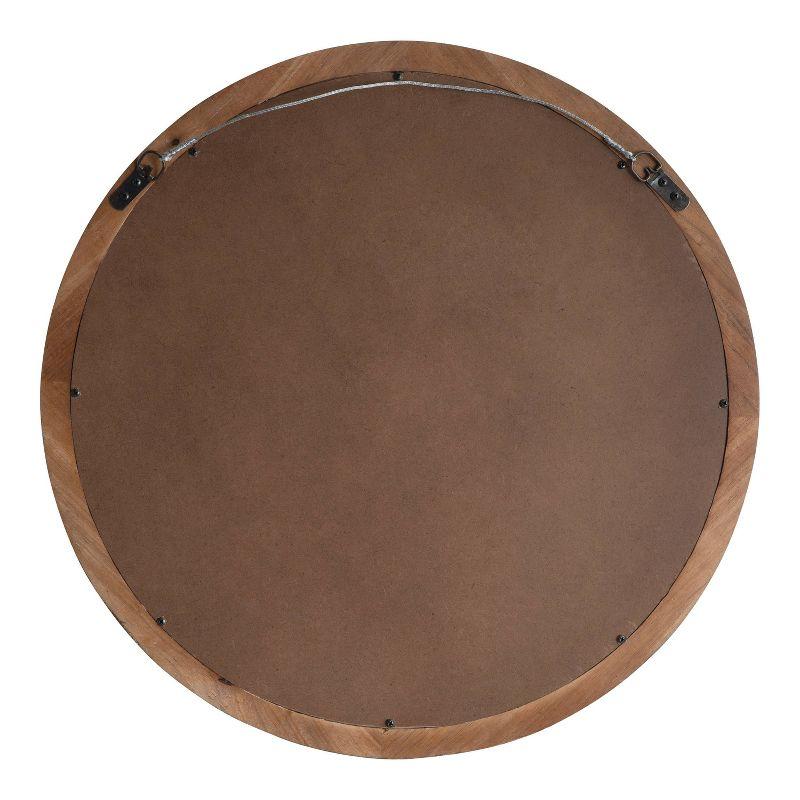 Hartman Round Wall Mirror Brown - Kate & Laurel All Things Decor