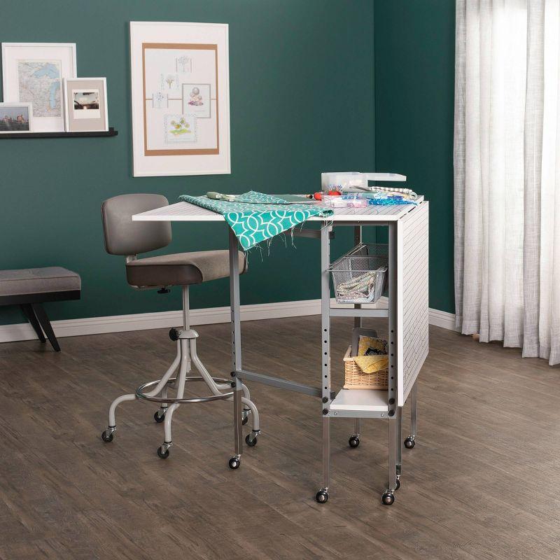 58.5'' x 36.75'' Foldable Sewing Table with Wheels