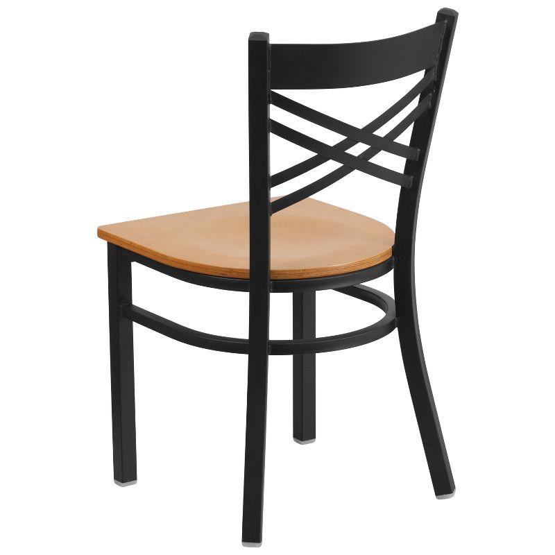 Flash Furniture Black ''X'' Back Metal Restaurant Chair