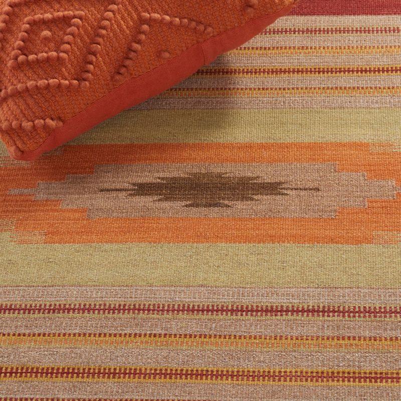 Kilim NVK176 Hand Woven Indoor Area Rug - Brown/Multi - 4'x6' - Safavieh