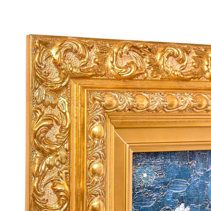 American Art Decor 31.75"x27.62" Ornate Framed Starry Night Over The Rhone Canvas Print by Vincent van Gogh: Impressionist Wall Decor